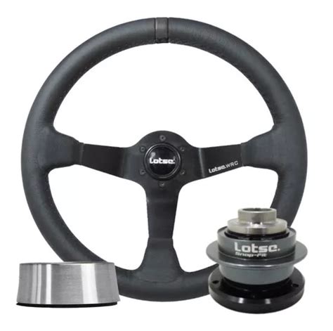 Volante Esportivo Lotse Wrc Couro Preto Saque Rapido Parcelamento