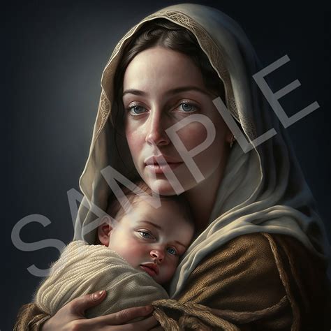 Virgin Mary With Baby JESUS AI Created Etsy