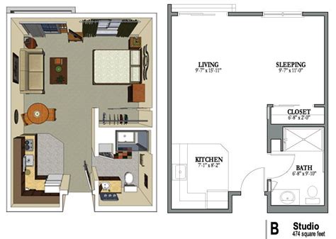 studio apartment layout | Studio floor plans, Studio apartment floor ...