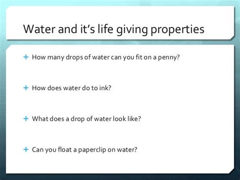 Ap Biology Properties Of Water