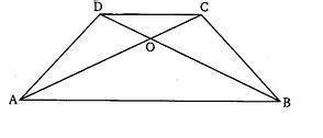 Diagonals of a trapezium ABCD with AB || DC intersect each other at the ...