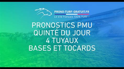 Pronostic Quint Lundi Pronostics Pmu Tuyaux Bases