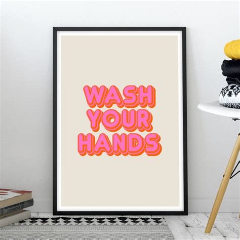 Wash Your Hands Print Bathroom Wall Art Bathroom Poster Etsy