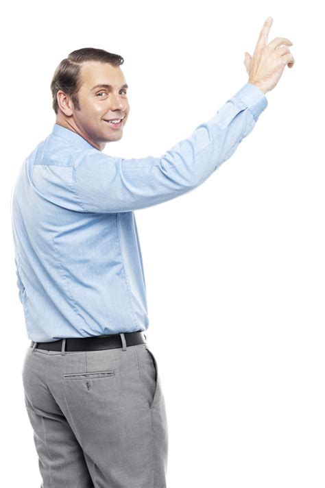 Men Pointing Up Directional Gesture Group Communication Free Png