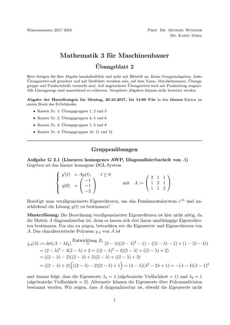 Übung 2 Lösung Wintersemester 20172018 Prof Dr Michael Winkler Dr