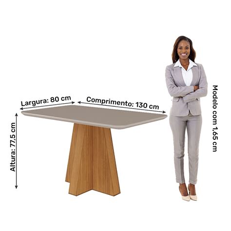 Conjunto Sala De Jantar Mesa Maite Cadeiras Paola Wood Cimol Madeira Off White Nude Cimol