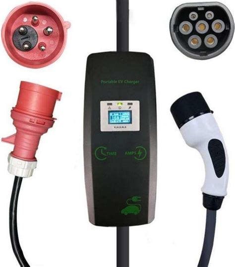 Model 2 Portable EV Charger Type2 16A 3 Phase 11KW Europe Standard