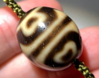 Tibetan Dzi Bead Wealth God Daluo Amulet Pendant 18 3mmx14 5mm Etsy