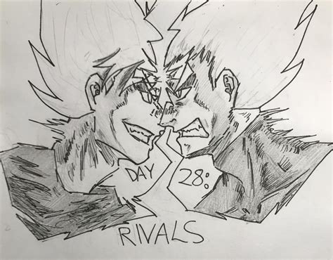 Goku and Vegeta I drew for Inktober : r/dbz