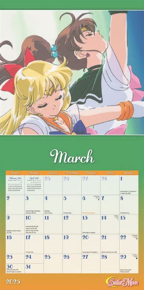 Calendario De Sailor Moon 2025 Pammi Barbette