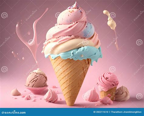 Indulge In Sweet Delights Tempting Ice Cream Pictures For Sale Stock Illustration