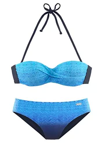 LASCANA Underwired Bandeau Bikini Set With Removable Straps Freemans