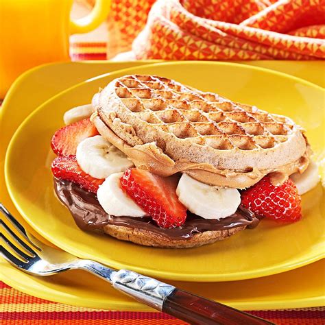 Nutty Waffle Sandwiches Recipe | Taste of Home