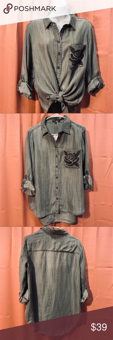 Velvet Heart Tencel Denim Button Down Shirt Nwt Tencel Denim Denim