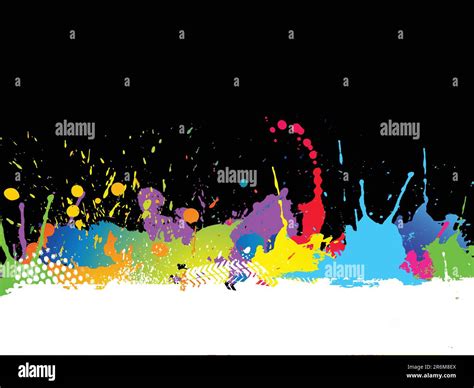 Grunge Background With Colourful Paint Splats Stock Vector Image Art