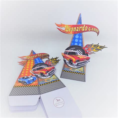 Caixa cone Hot Wheels no Elo Beth Personalizações Papelaria personalizada F E