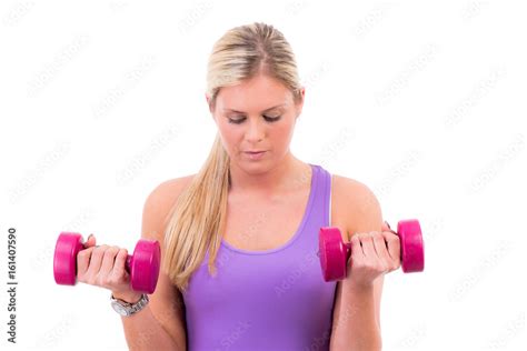 Junge Blonde Frau Trainiert Erfolgreich Ihren Body Stock Foto Adobe Stock