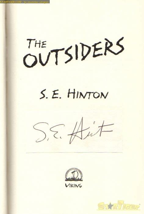 S E Hinton Autograph Collection Entry At Startiger