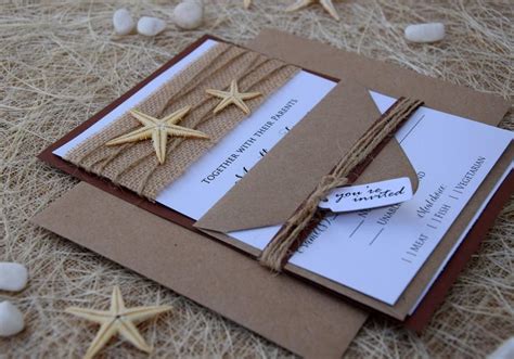 Beach Wedding Invitation Starfish Invitation Destination Wedding