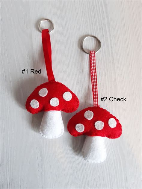 Mushroom Toadstool Felt Plushie Keyring Keychain Etsy