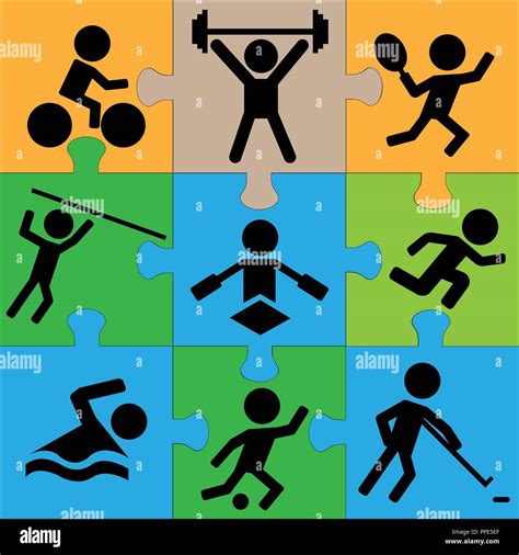 puzzle sport icons Stock Vector Image & Art - Alamy