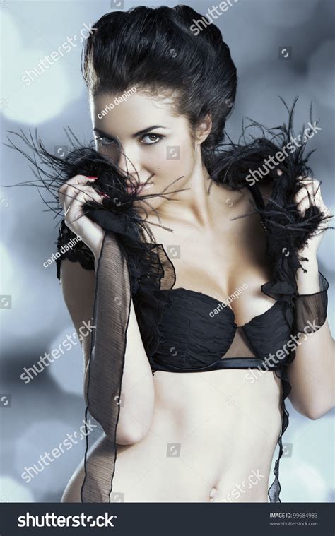 Very Elegant Sensual Brunette Sexy Black Stock Photo Shutterstock