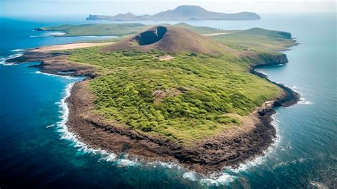 Premium AI Image | Aerial view of Galapagos island with a stunning ...