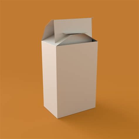 Premium Photo White Square Cardboard Box Mock Up Isolated On Orange