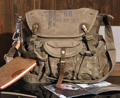 Vintage canvas messenger bags men, canvas travel shoulder bags for men ...