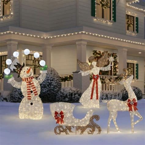 6 Ft Warm White Cool White Led Juggling Snowman Holiday Yard Decoration