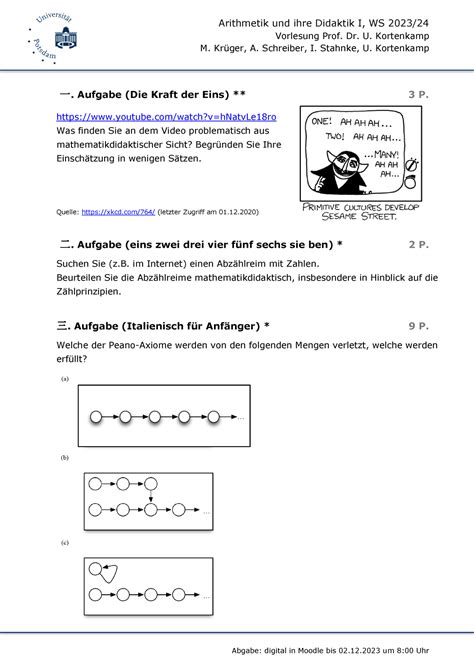 S E Ha Arithmetik Und Ihre Didaktik I Ws Vorlesung Prof Dr