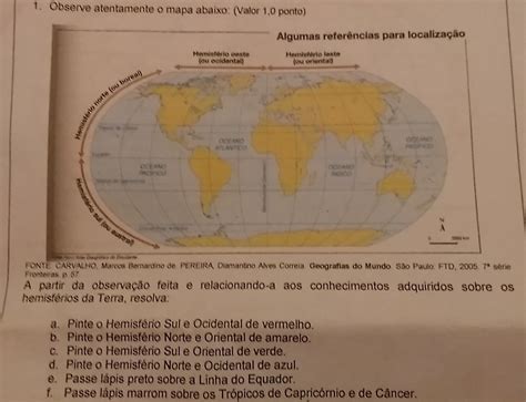 A Apartir Da Observação Feita Sobre Os Hemisférios Da Terra Resolva