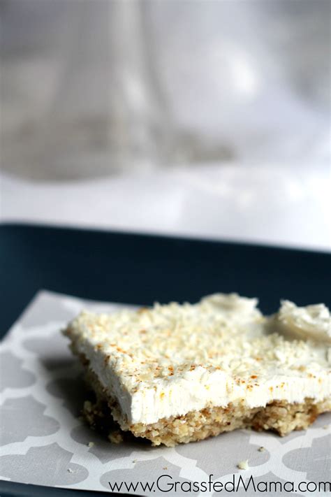 Lemon Coconut Cheesecake Bars Sugar Free Grain Free Grassfed Mama