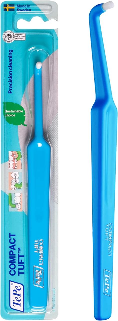 Amazon.com : TEPE Compact Tuft Toothbrush, Tufted Brush End Orthodontic Toothbrush for Braces ...