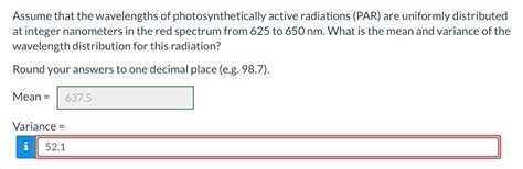 Solved Assume That The Wavelengths Of Photosynthetically Chegg