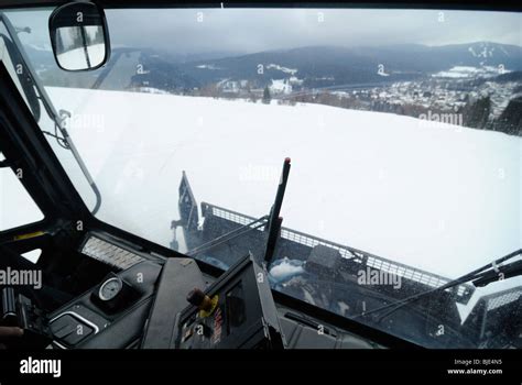 Snowcat Snow Grooming Ski Slopes Stock Photo Alamy