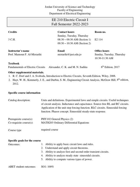 Ee 210 Syllabus Pdf