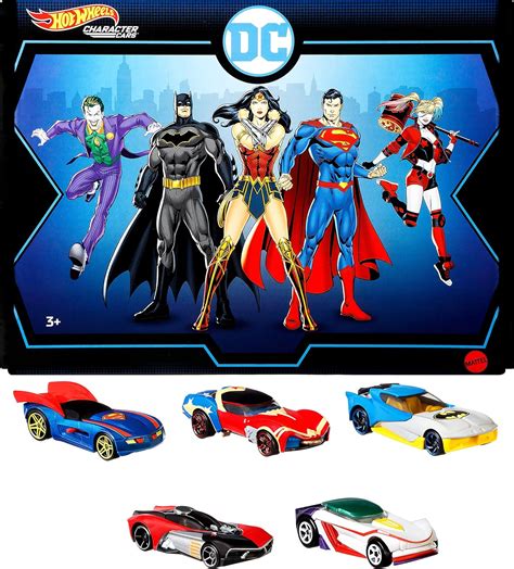 Hot Wheels DC Toy Character Car 5 Pack In 1 64 Scale Superman Batman Wonder Woman The Joker