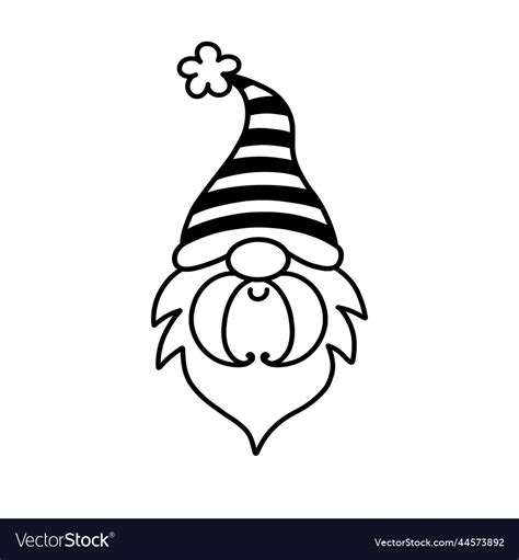 Garden gnome character silhouette Royalty Free Vector Image