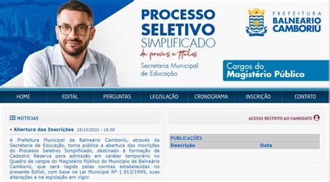 Balne Rio Cambori Abre Processo Seletivo Para Professores Act