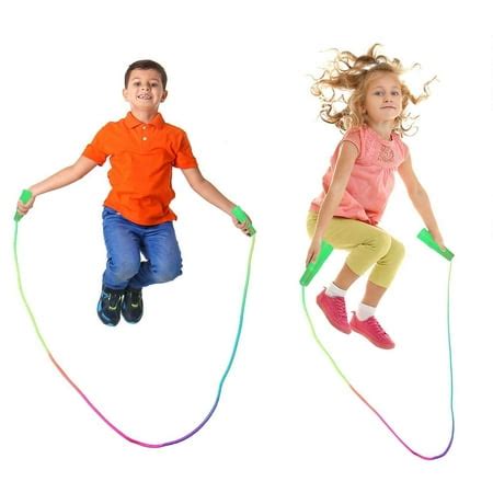 Elcoho 6 Pack Rainbow Jump Rope Set Kids Jumping Ropes for Girls or ...