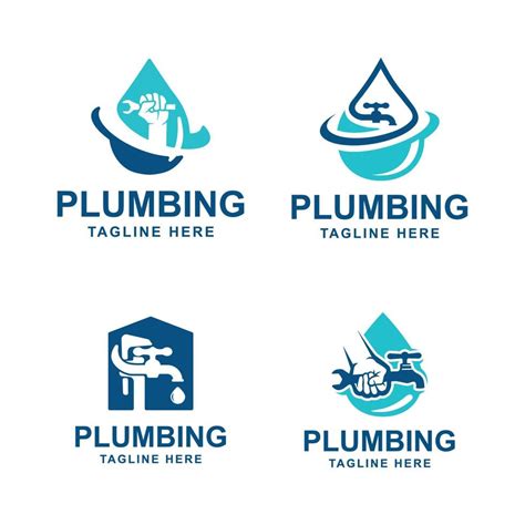 Minimalist Plumbing Logo Template Collection Easy To Customize