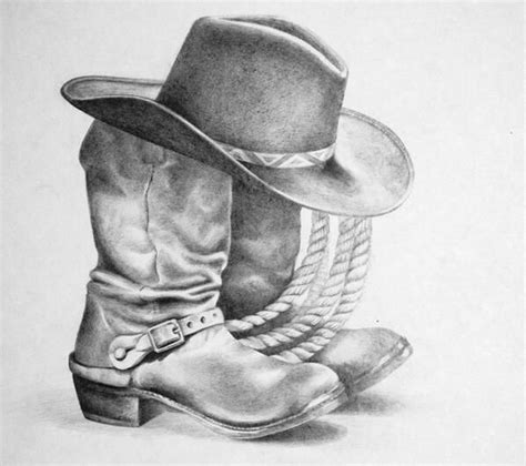 Pencil Cowboy Boot Drawing Drawing Rjuuc Edu Np