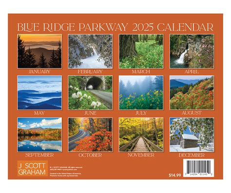 Blue Ridge Parkway Calendar 2025 Lucy Violette