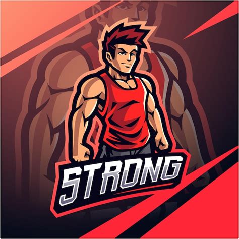 Premium Vector Muscle Man Mascot Logo Design