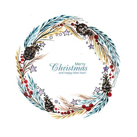 Beautiful decorative christmas wreath card design 4938813 Vector Art at Vecteezy