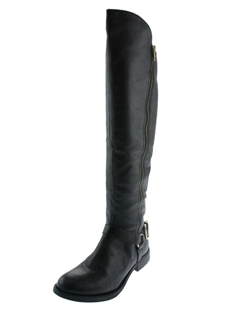 Steve Madden Skippur Leather Knee High Riding Boots In Black Lyst