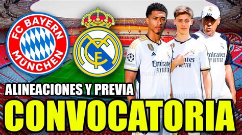 Los Convocados Del Madrid Para Jugar Ante El Bayern M Nich