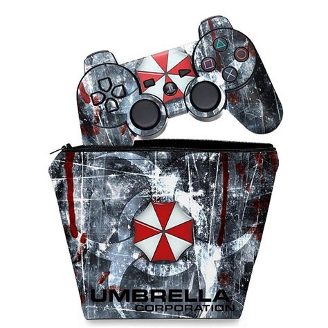 Kit Capa Case E Skin Ps Controle Resident Evil Pop Arte Skins