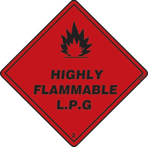 Lalizas Imo Signs Class 2 Highly Flammable L P G